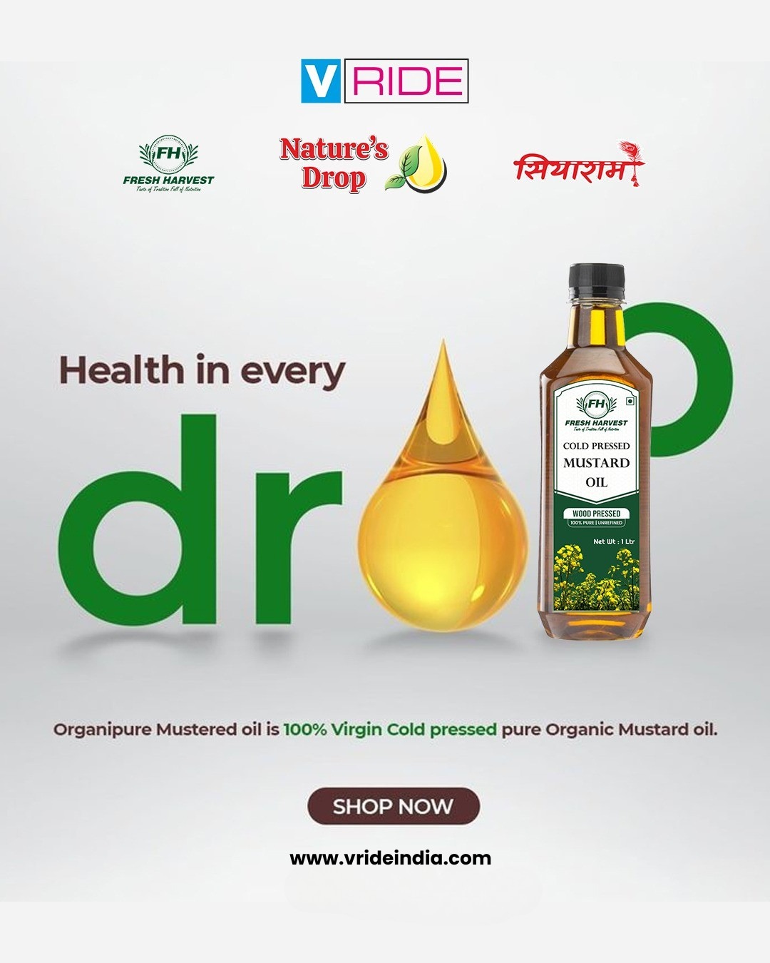 Bottle of Classic Cold-Pressed Mustard Oil